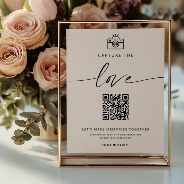 Capture The Love Wedding Photo QR Code Sign (Creator Uploaded)