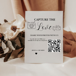 Capture the Love Wedding QR Code Card Photo Card Pedestal Sign