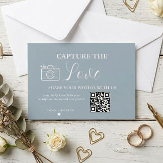 Capture the Love Wedding QR Code Photo Card