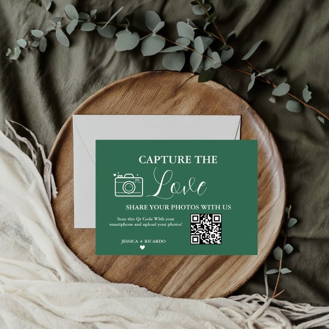 Capture the Love Wedding QR Code Photo Card (Creator Uploaded)