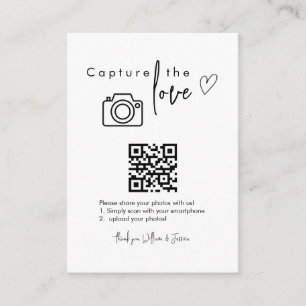 Capture the Love Wedding QR Code Photo Sharing Enclosure Card