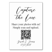 Capture the love Wedding QR code table sign