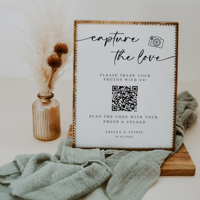 Capture The Love Wedding Sign With QR Code (Creator Uploaded)