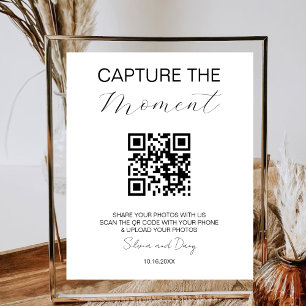 Capture The Moment QR Code Wedding Minimal Photo Poster