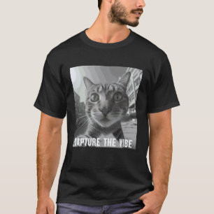 Capture The Vibe Staring Cat Selfie Running Hilari T-Shirt