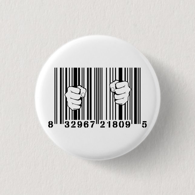 Captured By Consumerism UPC Barcode Prison 3 Cm Round Badge (Front)