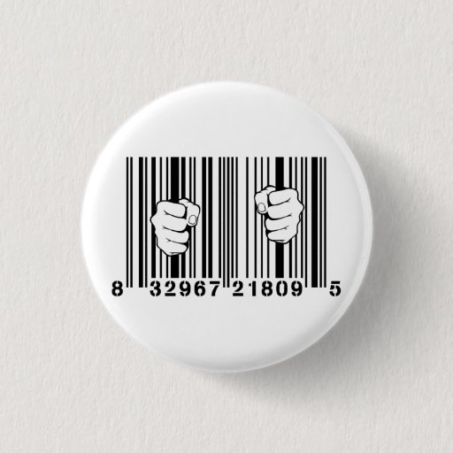 Image of Captured By Consumerism UPC Barcode Prison 3 Cm Round Badge