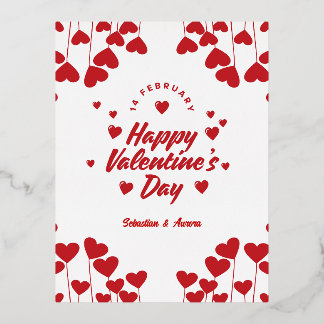 "Captured by Your Love" – Elegant Modern Valentine Foil Holiday Postcard