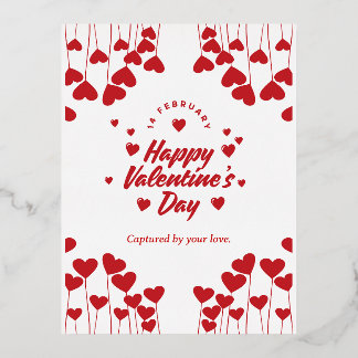 "Captured by Your Love" – Elegant Modern Valentine Foil Holiday Postcard