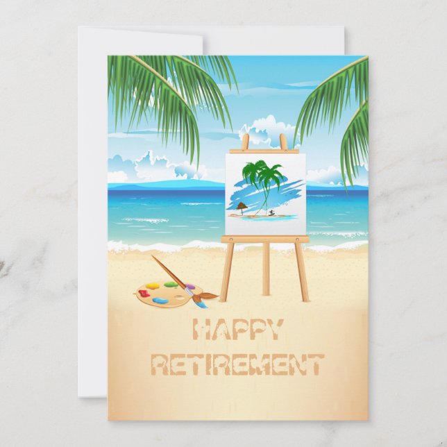 Captured on Canvas Retirement Party Invitation (Front)