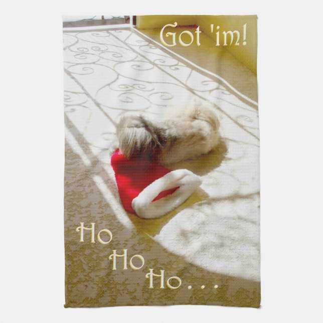 Captured Santa Tea Towel (Vertical)