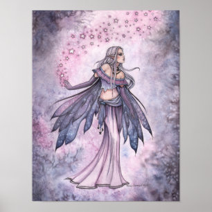 Captured Sky Purple Fairy Art Poster