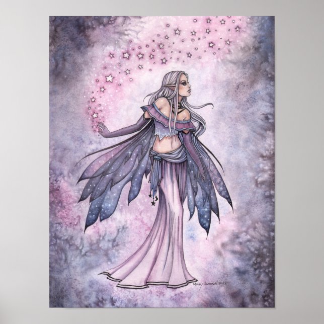 Captured Sky Purple Fairy Art Poster (Front)