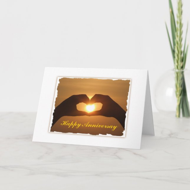 Capturing Sunset Romantic Happy Anniversary  Card (Front)