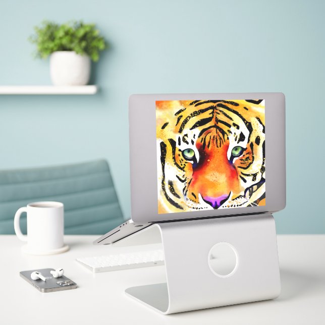 Capturing the Majesty: A Tiger's Gaze (Laptop On Desk)