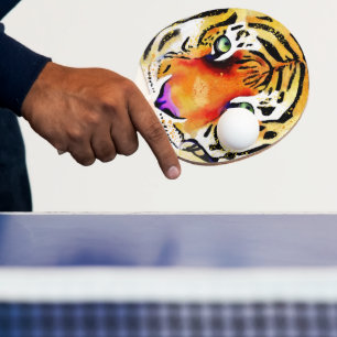 Capturing the Majesty: A Tiger's Gaze Ping Pong Paddle