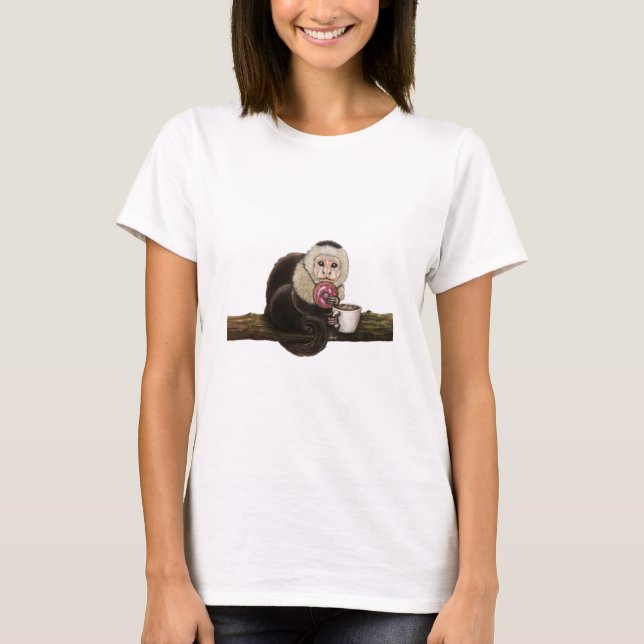 Capuchin Cappuccino  Monkey Coffee23 T-Shirt (Front)