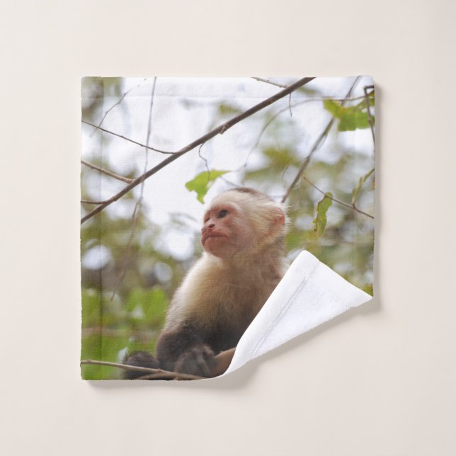 Capuchin Monkey Photography Bath Towel Set (Wash Cloth)