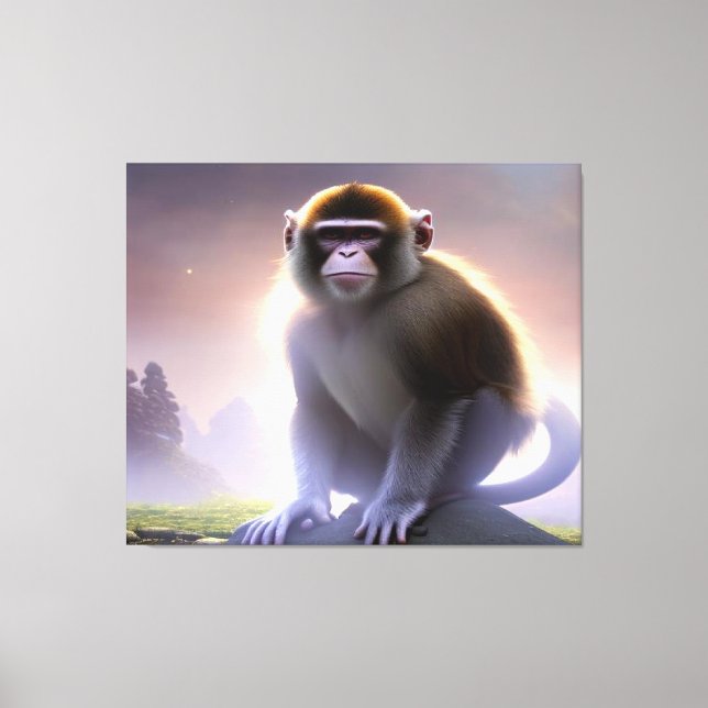 Capuchin Monkey Stretch Canvas Print (Front)