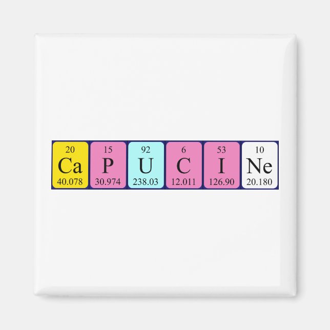Capucine periodic table name magnet (Front)