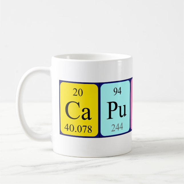 Capucine periodic table name mug (Left)