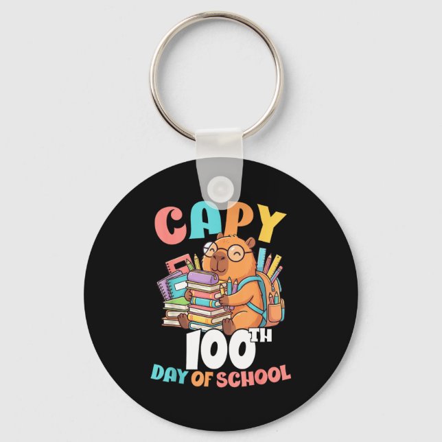 Capy 100th day of school capybara 100 days of key ring (Front)