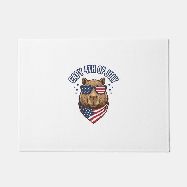 Capy 4th of July Patriotic Capybara Vector Design_ Doormat (Front)