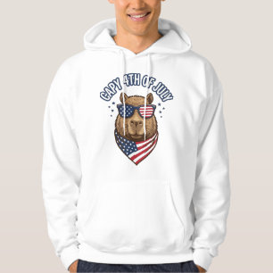 Capy 4th of July Patriotic Capybara Vector Design_ Hoodie