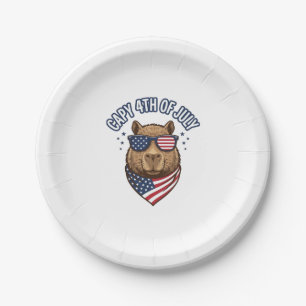 Capy 4th of July Patriotic Capybara Vector Design_ Paper Plate