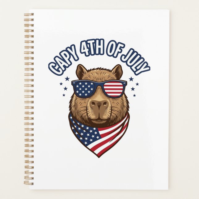 Capy 4th of July Patriotic Capybara Vector Design_ Planner (Front)