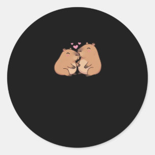 Capy Better Together Cute Animal Design Classic Round Sticker