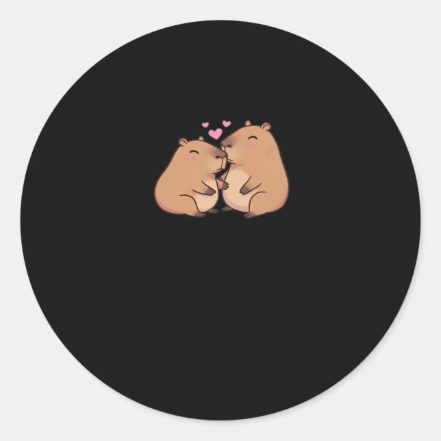 Capy Better Together Cute Animal Design  Classic Round Sticker (Front)