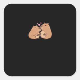 Capy Better Together Cute Animal Design Square Sticker