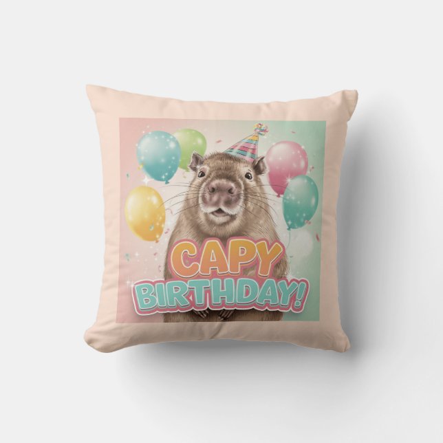 Capy Birthday! Cushion (Front)