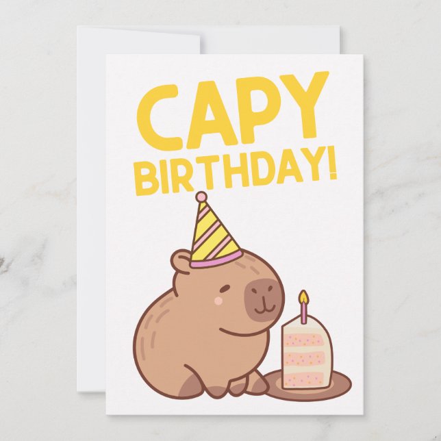 CAPY BIRTHDAY CUTE CAPYBARA PUN BIRTHDAY CARD (Front)