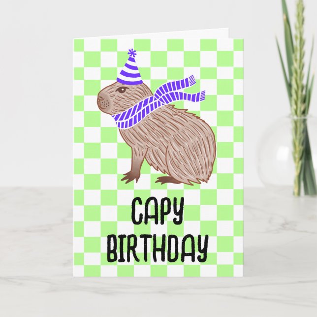 Capy Birthday Funny Capybara Lover Greeting Card (Front)