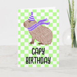 Capy Birthday Funny Capybara Lover Greeting Card