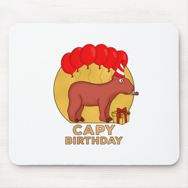 Capy Birthday Mouse Mat (Front)