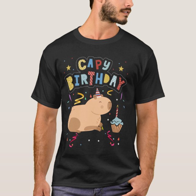 Capy Birthday Shirt Funny Capybara Animals Boys Gi (Front)