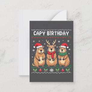 Capy Birthday Ugly Christmas Sweater Capybara   Card