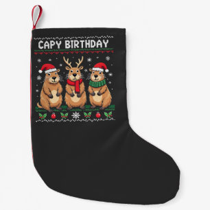 Capy Birthday Ugly Christmas Sweater Capybara Small Christmas Stocking