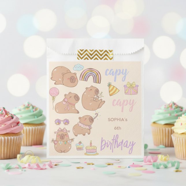 Capy capy birthday  favour bags (Creator Uploaded)