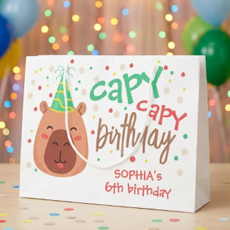 Capy capy capybara birthday large gift bag