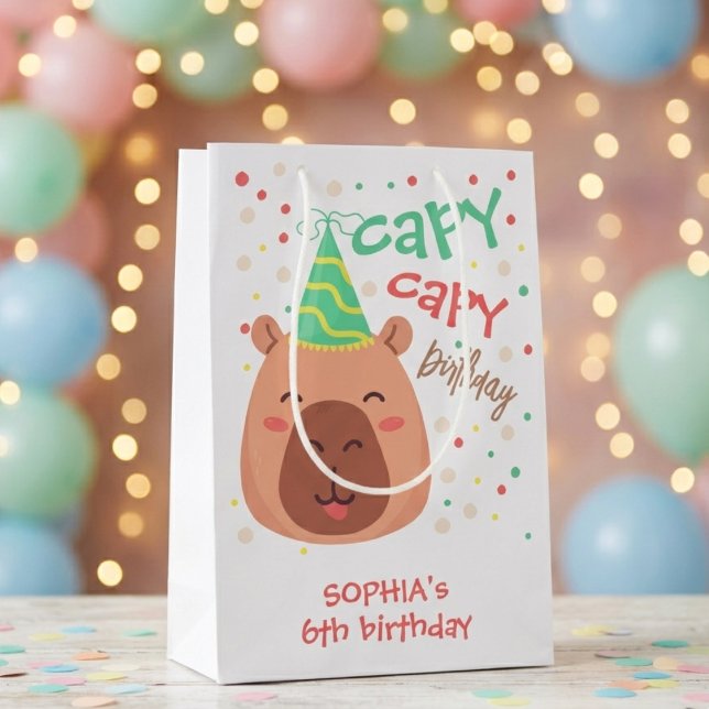 Capy capy capybara birthday medium gift bag (Creator Uploaded)