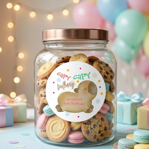 Capy capybara birthday classic round sticker