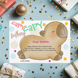 Capy capybara birthday holiday card