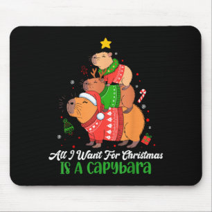 Capy Christmas Cute Capybara Xmas Tree Pjs Animal Mouse Mat
