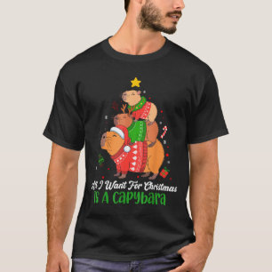 Capy Christmas Cute Capybara Xmas Tree Pjs Animal T-Shirt