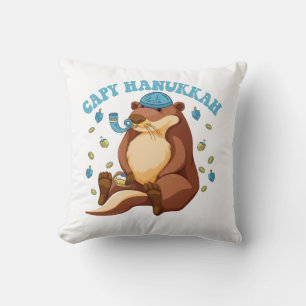 Capy Hanukkah Funny Jewish Capybara Hanukkah Gift Cushion