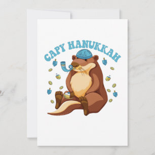 Capy Hanukkah Funny Jewish Capybara Hanukkah Gift Thank You Card